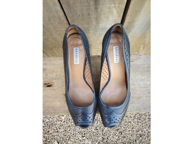 Fratelli Rosseti Décolleté open toe Fratelli Rossetti in pelle blu - vista 8