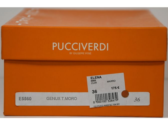 Autre Marque Décolleté Pucci Verdi in pelle marrone - vista 11