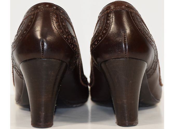 Autre Marque Décolleté Pucci Verdi in pelle marrone - vista 6