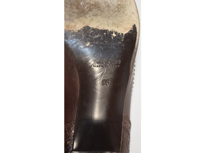 Autre Marque Décolleté Pucci Verdi in pelle marrone - vista 8