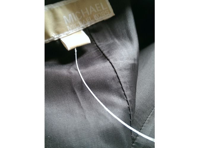 Vestido Michael Kors Sin Mangas Cuello Halter Marrón Beige Castaño - vista 10