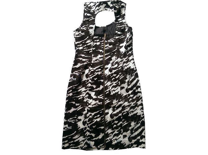 Vestido Michael Kors Sin Mangas Cuello Halter Marrón Beige Castaño - vista 2