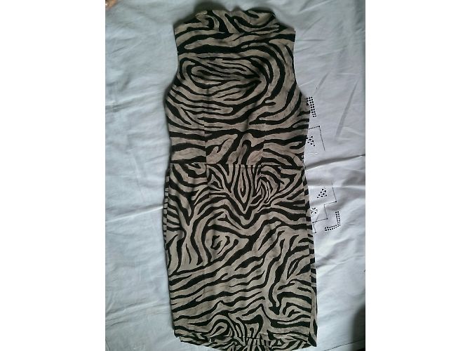 Vestido Gerard Darel de seda estampado marrón beige Castaño - vista 4