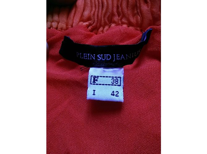 Plein Sud Falda Mini Asimétrica de Seda Naranja - vista 2