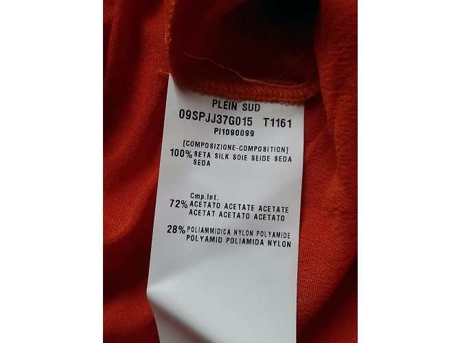 Plein Sud Falda Mini Asimétrica de Seda Naranja - vista 3