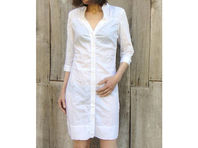 Vestido Maje Melissa de algodón blanco - vista 3