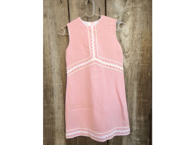 Autre Marque Mini vestido trapecio Mademoiselle B de algodón rosa - vista 5