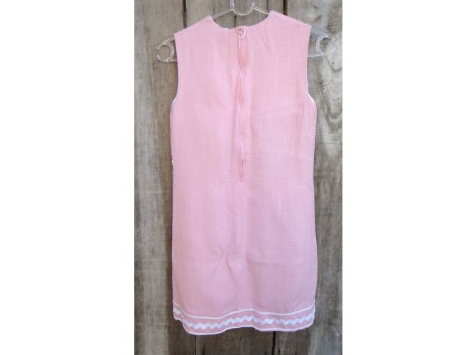 Autre Marque Mini vestido trapecio Mademoiselle B de algodón rosa - vista 7