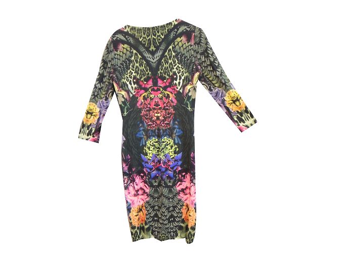 Roberto Cavalli Kleid Jungle Print Wolle Mehrfarben - Ansicht 2
