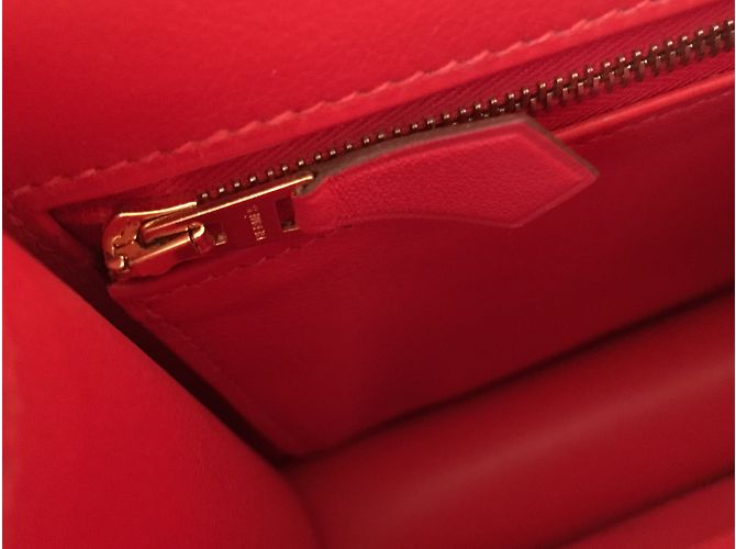 Hermès Hermes Constance 24cm Borsa in pelle scamosciata con hardware in oro rosa Rosso D'oro Castagno - vista 11