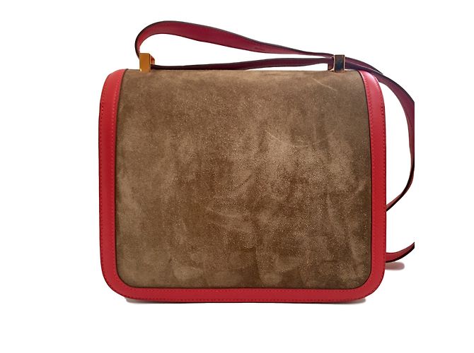 Hermès Hermes Constance 24cm Borsa in pelle scamosciata con hardware in oro rosa Rosso D'oro Castagno - vista 3