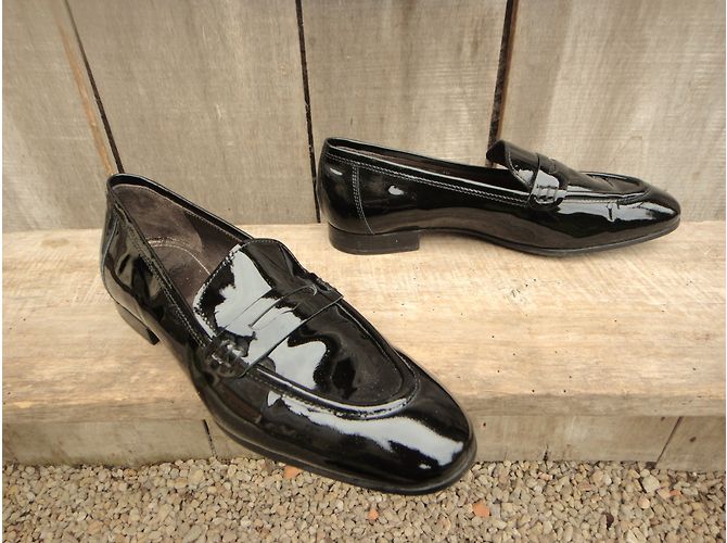 Mocassini Paraboot in vernice nera Nero - vista 3
