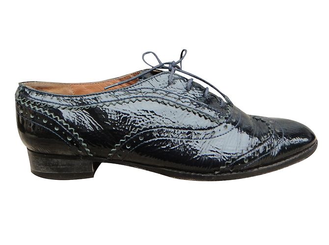 Nicole Fahri Brogues Nicole Farhi in pelle verniciata nera 37 Nero - vista 2