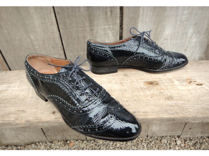 Nicole Fahri Brogues Nicole Farhi in pelle verniciata nera 37 Nero - vista 3