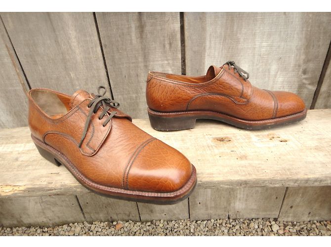 Joseph Fenestrier Unic Derby in pelle color caramello - vista 4