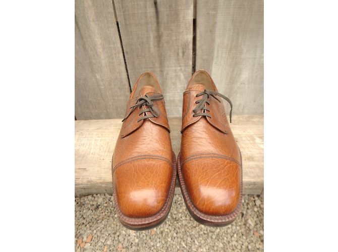 Joseph Fenestrier Unic Derby in pelle color caramello - vista 6