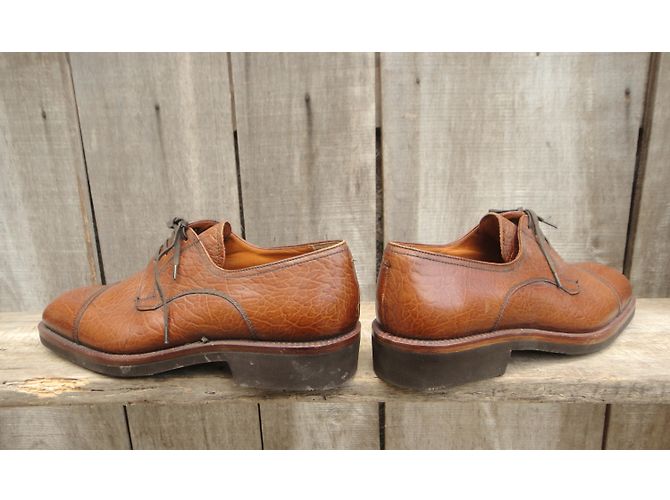 Joseph Fenestrier Unic Derby in pelle color caramello - vista 7