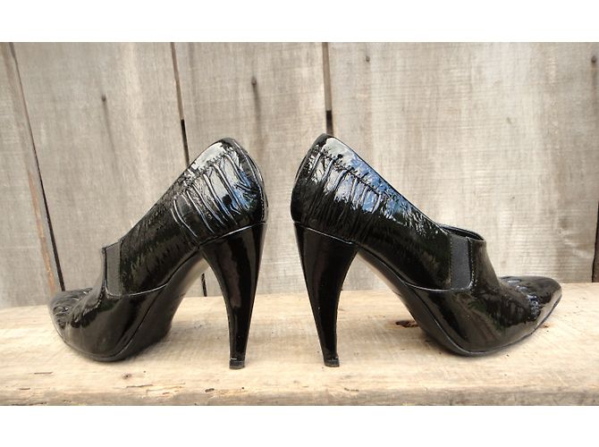 Botines Prada de charol negro plisado 37IT - vista 5