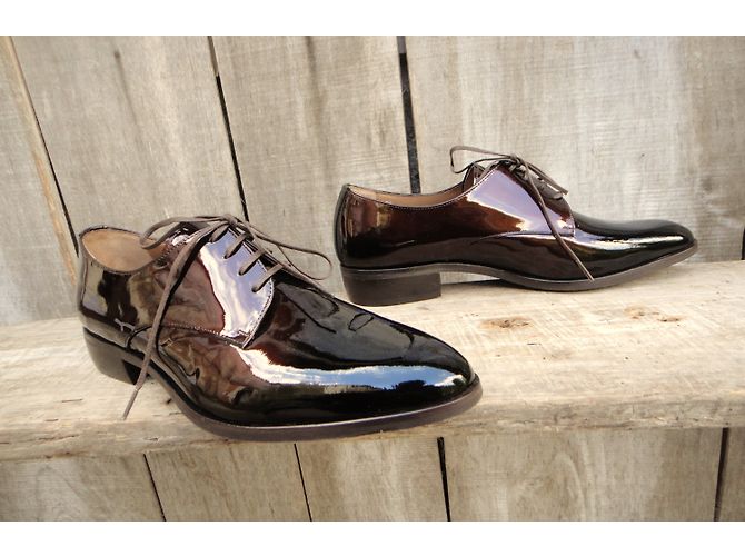 Autre Marque Derbie Pertini in pelle verniciata bronzo 40 - vista 4