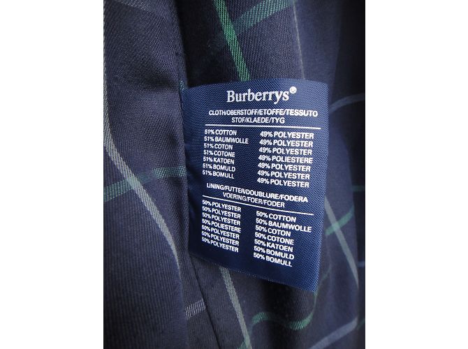 Trench Burberry Blu Navy in Gabardine di Cotone - vista 10