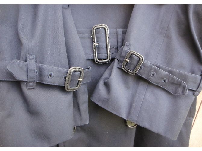 Trench Burberry Blu Navy in Gabardine di Cotone - vista 7