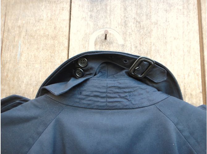 Trench Burberry Blu Navy in Gabardine di Cotone - vista 8