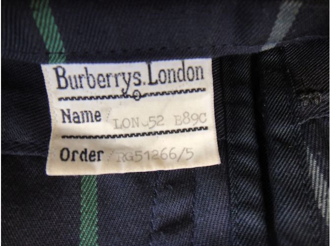 Trench Burberry Blu Navy in Gabardine di Cotone - vista 9