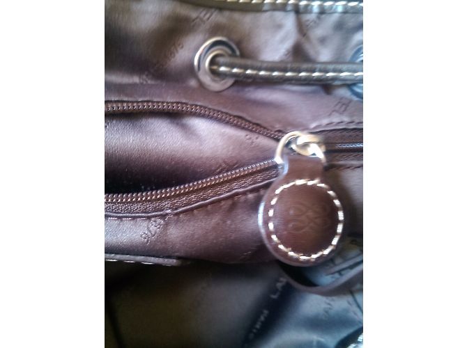 Zaino Lancel in pelle marrone e tela - vista 11