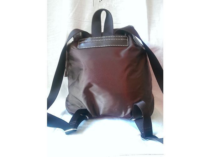 Zaino Lancel in pelle marrone e tela - vista 4