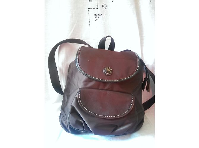 Zaino Lancel in pelle marrone e tela - vista 5