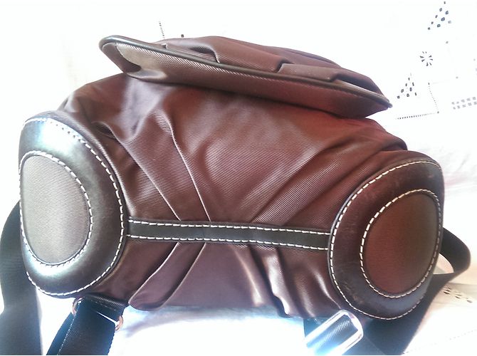 Zaino Lancel in pelle marrone e tela - vista 7