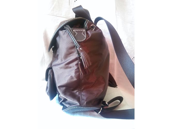 Zaino Lancel in pelle marrone e tela - vista 8