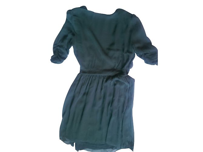 Comptoir Des Cotonniers Vestido Imalia de seda verde - vista 2