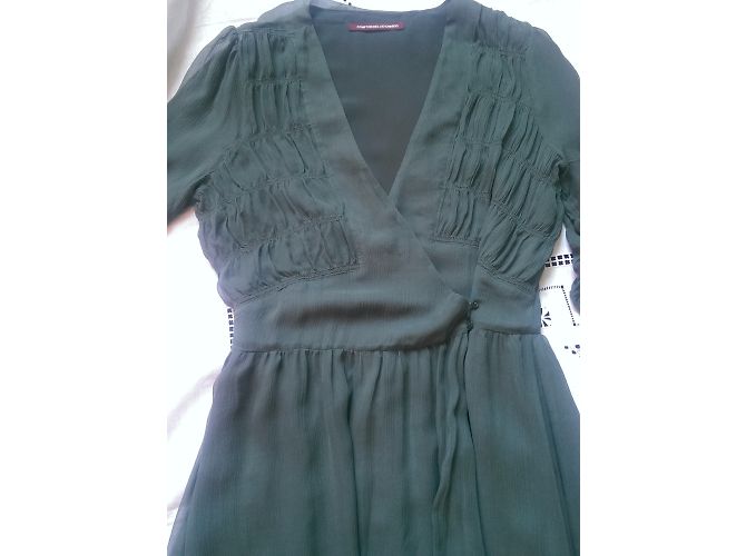 Comptoir Des Cotonniers Vestido Imalia de seda verde - vista 3