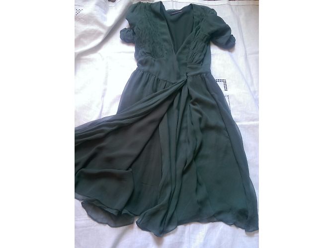 Comptoir Des Cotonniers Vestido Imalia de seda verde - vista 4