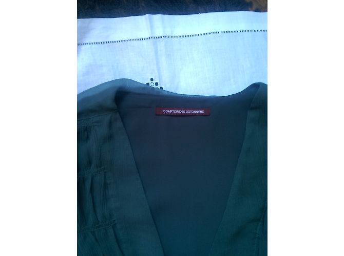 Comptoir Des Cotonniers Vestido Imalia de seda verde - vista 8