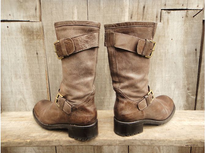 Botines Biker 4 Mid Strap Free Lance de piel taupe Gris pardo - vista 4