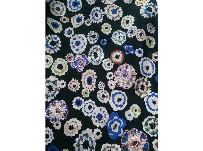 Falda Gerard Darel de seda estampada y lentejuelas 42 Multicolor - vista 4