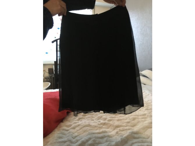 Falda Chanel de seda negra XS Negro - vista 3