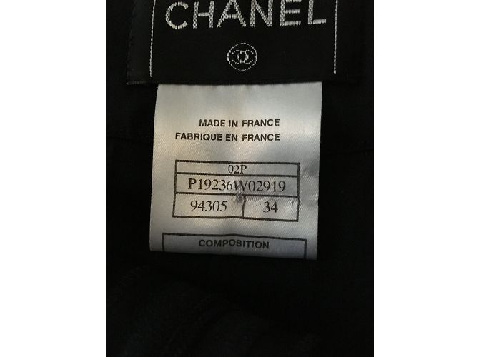 Falda Chanel de seda negra XS Negro - vista 4