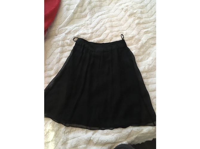Falda Chanel de seda negra XS Negro - vista 6