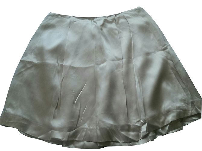 Falda corta de seda plisada Tara Jarmon Crema Crudo - vista 2