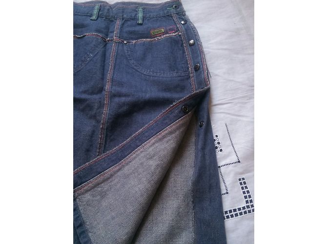 Falda Diesel de denim azul de largo a la rodilla algodón - vista 4