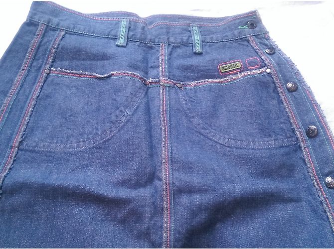 Falda Diesel de denim azul de largo a la rodilla algodón - vista 5