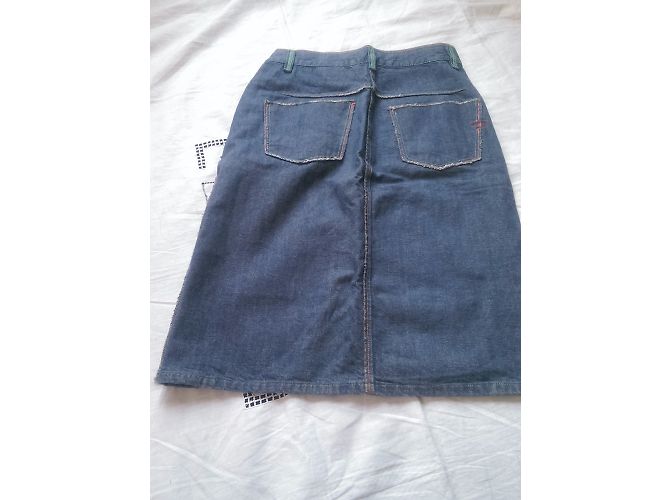 Falda Diesel de denim azul de largo a la rodilla algodón - vista 6