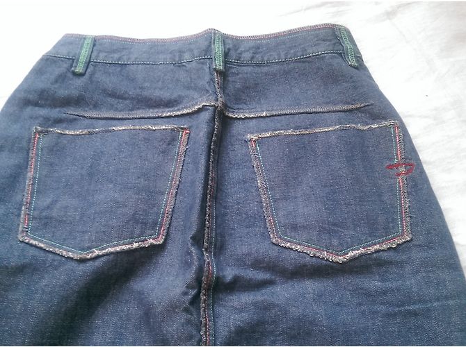 Falda Diesel de denim azul de largo a la rodilla algodón - vista 7