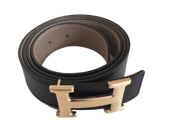 Hermès Gürtel Schwarz Creme - Ansicht 2