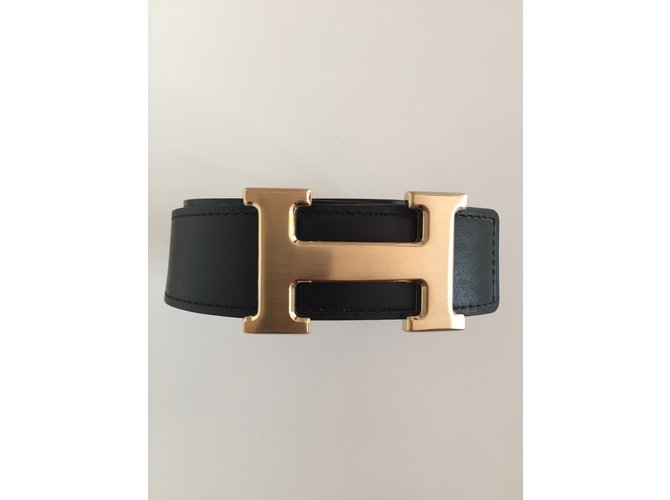 Hermès Gürtel Schwarz Creme - Ansicht 3
