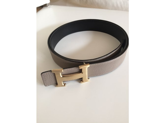 Hermès Gürtel Schwarz Creme - Ansicht 4