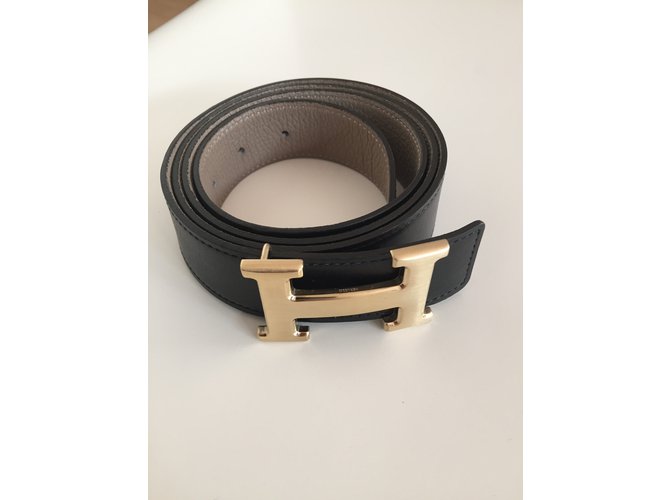 Hermès Gürtel Schwarz Creme - Ansicht 5